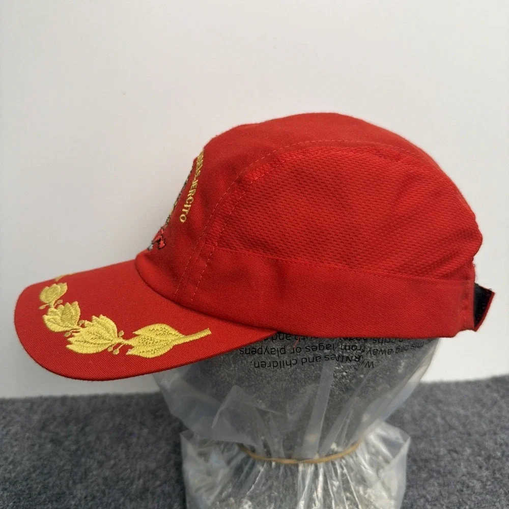 Vintage 1ª Brigada Aviacion Del Ejercito Red Military Hat Cap Gold Laurel Army